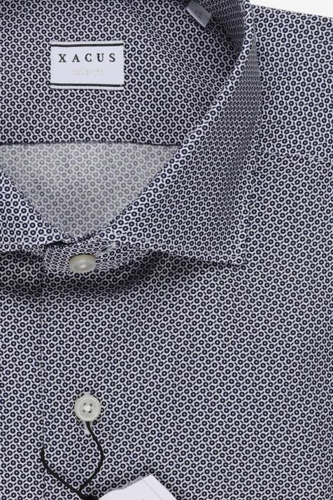 Men's Shirt Xacus Regular Semi-plain 100% cotton collar French Long sleeve