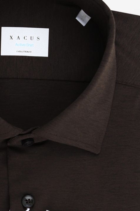 Men's Shirt Xacus Classic Plain 86%  polyamide 14% elastane collar French Long sleeve