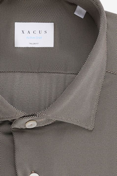 Men's Shirt Xacus Regular Semi-plain  87% polyamide 13% elastane collar French Long sleeve