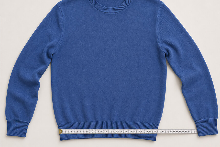 So messen Sie die Taillenweite eines Herrenpullovers