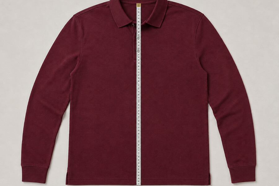 So messen Sie die Länge eines Herren-Poloshirts