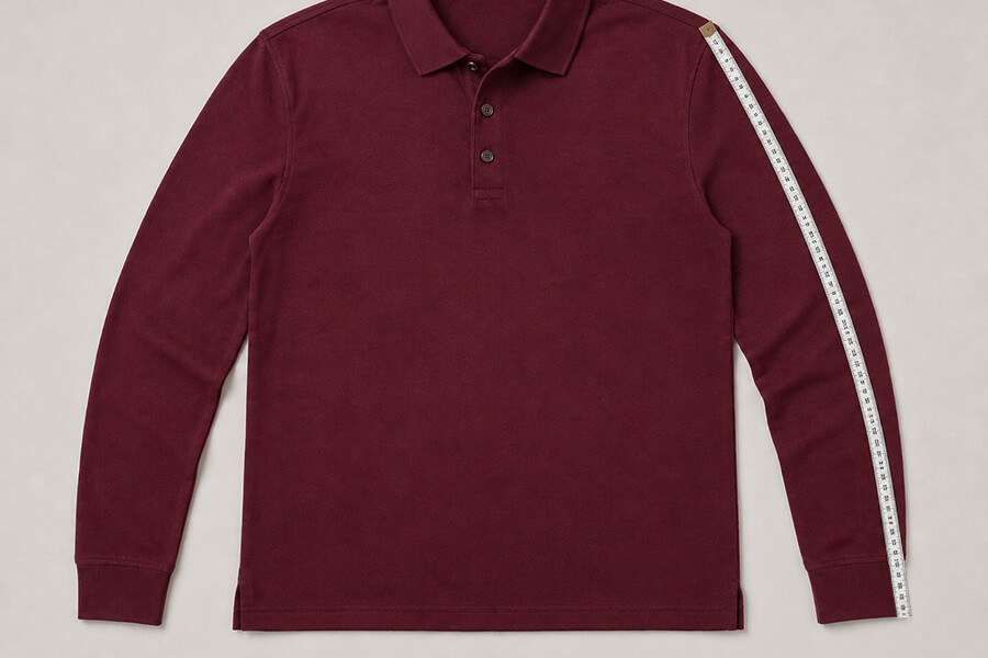So messen Sie die Ärmellänge eines Herren-Poloshirts