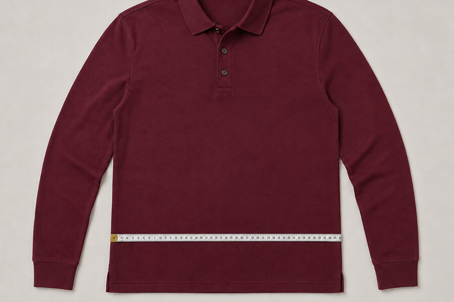 So messen Sie die Taillenweite eines Herren-Poloshirts